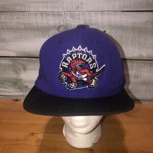 Toronto Raptors Mitchell And Ness Snapback Hat Red Under Flat Brim NBA Purple